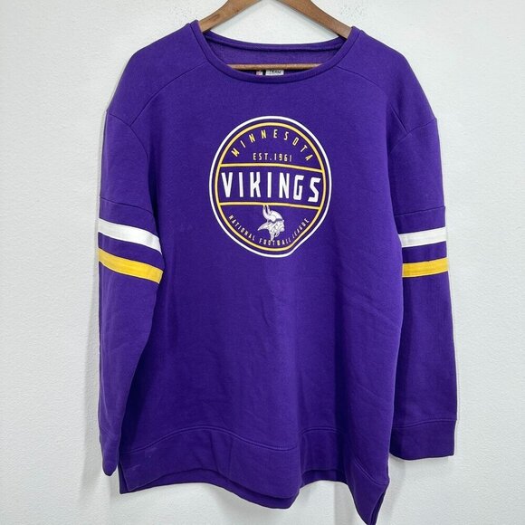 Minnesota Vikings Women's XXL NFL Official Round Neck Sweatshirt Purple Gold - Picture 1 of 7